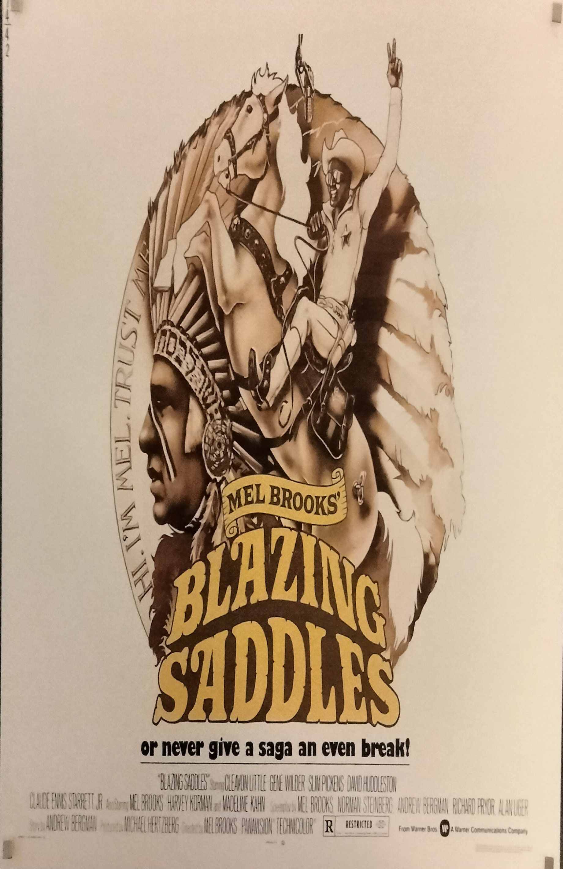 Blazing Saddles Movie Poster Print – 1974, Mel Brooks, Gene Wilder, 8.5x11 Reproduction