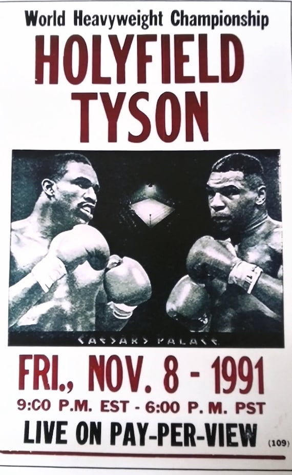 HOLYFIELD Vs TYSON 1991 Fight Poster Etsy