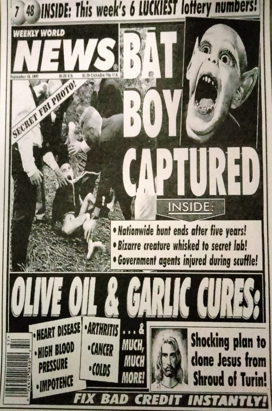 BAT BOY CAPTURED Weekly World News Laminated Print Etsy bat-boy-captured-weekly-world-news-laminated-print-etsy
