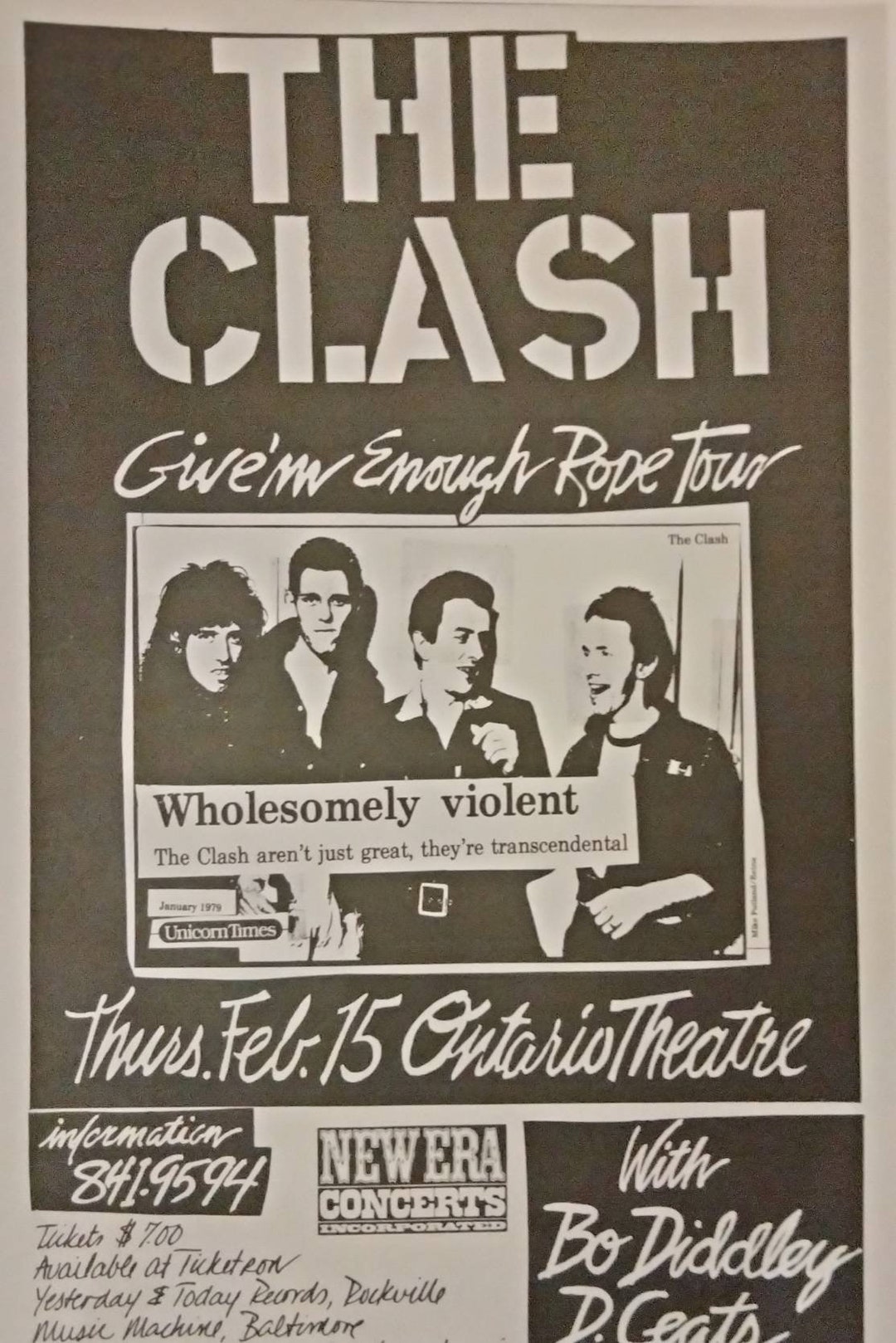 CLASH Give'em Enough Rope Tour Print - Etsy