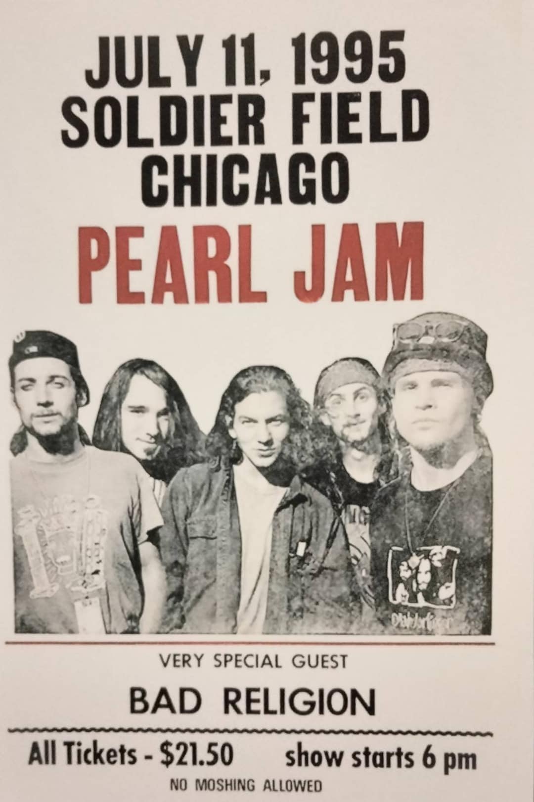 PEARL JAM 1995 Live Show Laminated Print Etsy