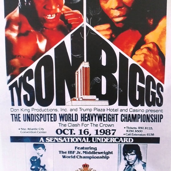 TYSON vs BIGGS fight poster laminated print