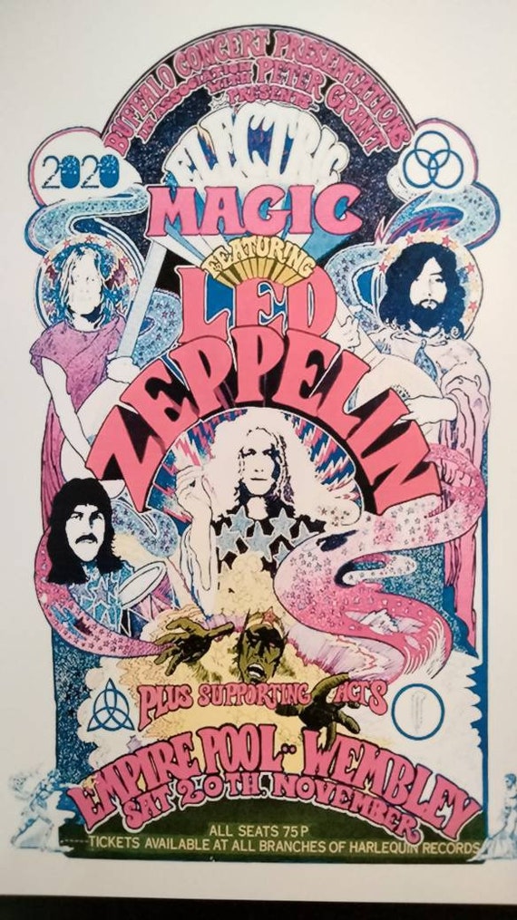 LED ZEPPELIN 1971 Wembley Show Laminated Print - Etsy