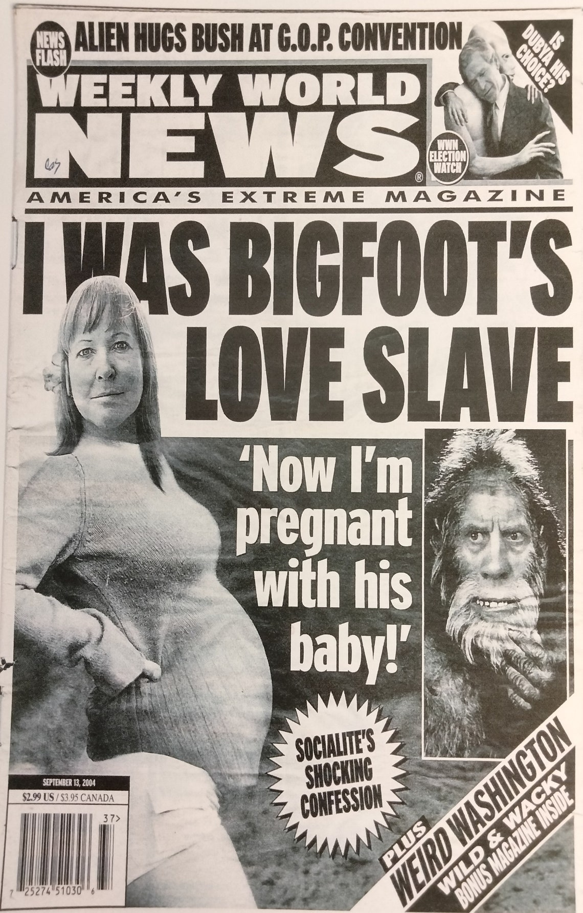 BIGFOOT LOVE SLAVE Weekly World News Cover Laminated Print - Etsy