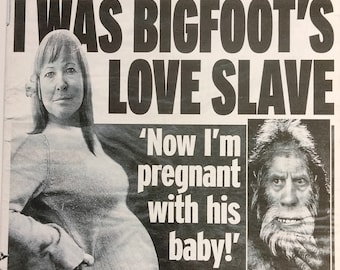 BIGFOOT LOVE SLAVE Weekly World News cover Laminated Print