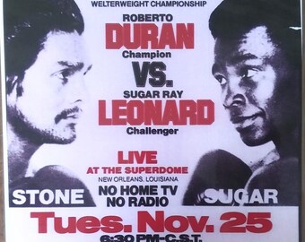 DURAN vs LEONARD Fight Poster Laminated Print