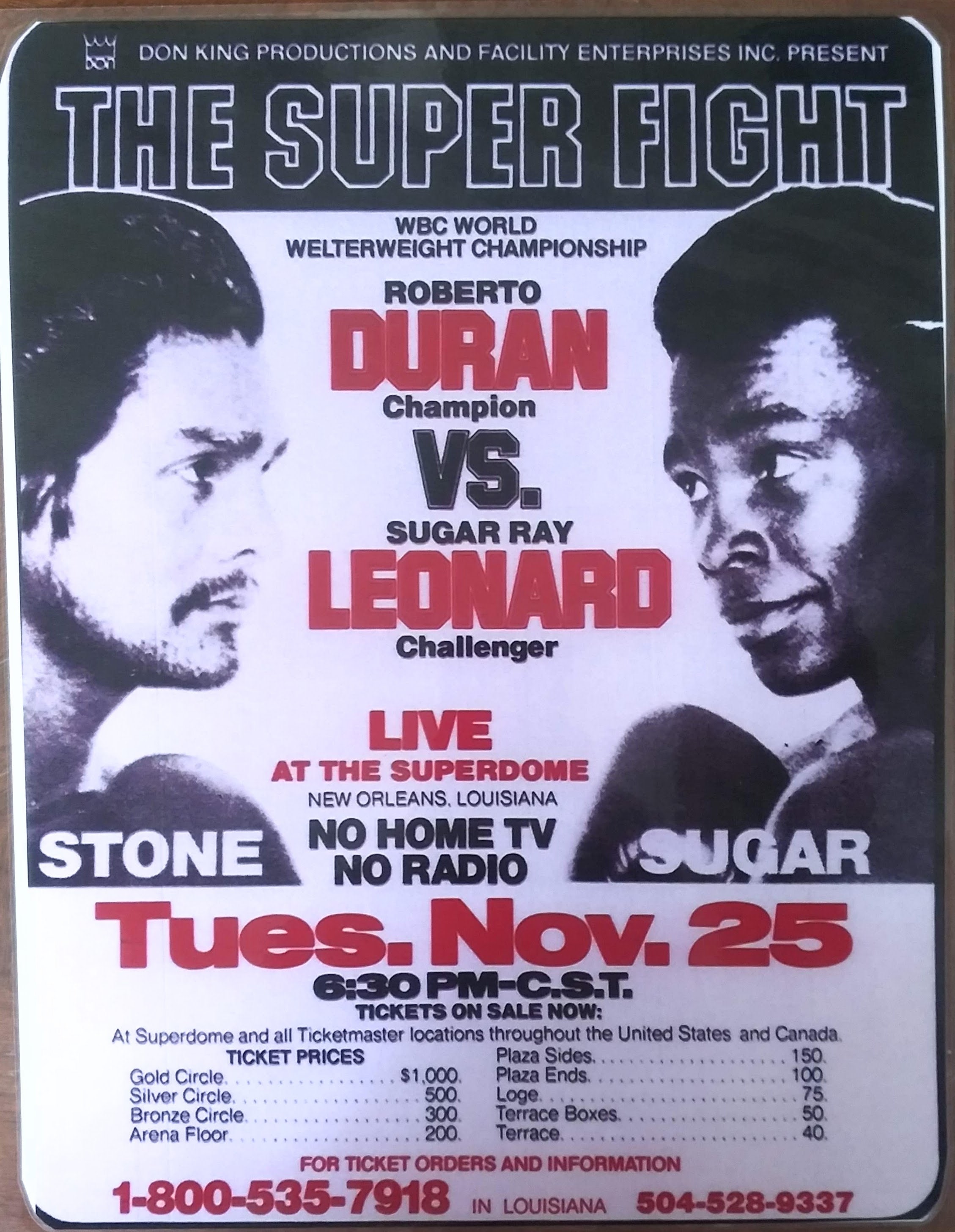 Roberto Duran Vs Sugar Ray Leonard
