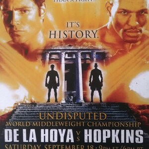 Póster de la pelea De La HOYA vs Bernard HOPKINS impreso en laminado