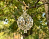 Wonderful Egyptian Blown Glass Ornament- a small ball with golden stars and dots