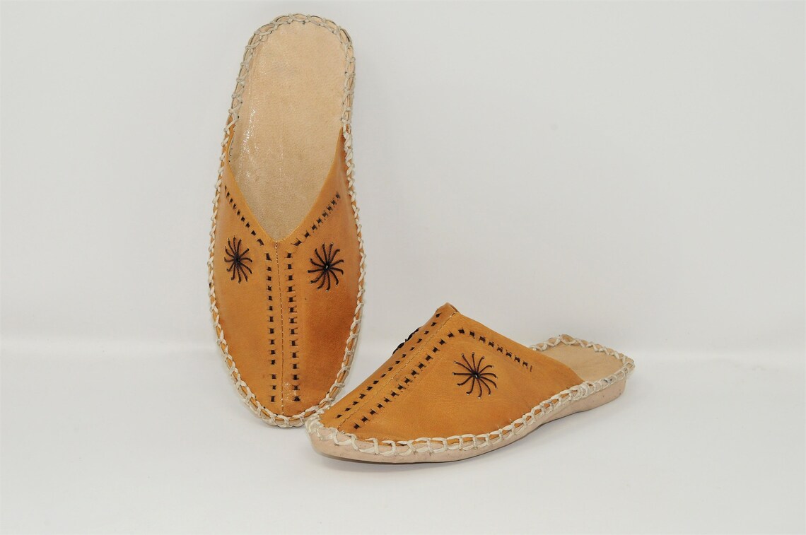 camel color flat shoes