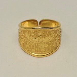 Wonderful Isis ring 18K Solid Gold Isis ring with lotus flower Ankh on the sides. Handmade in our old Workshop by great details & quality