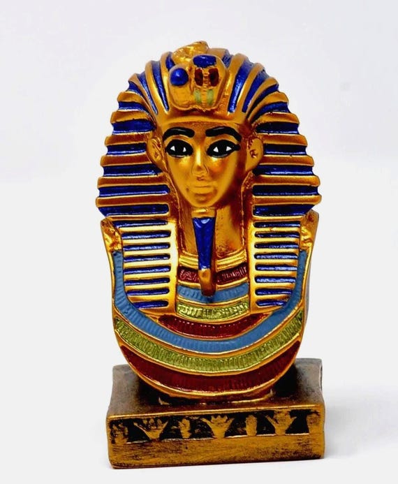 エジプト ツタンカーメン ネフェルティティ 彫像 2体セット 古代エジプトのツタンカーメン王またはネフェルティティ王妃のマスク