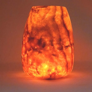 Egyptian Alabaster candle holder -Alabaster oval shape 100 % handmade - natural stone. A nice touch around you