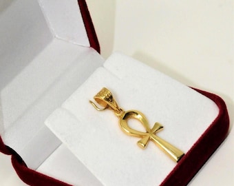 18K Solid Gold Akhenaten Ankh (Key of Life) pendant. Egyptian handmade. From the Heart of old Cairo. unique gift you deserve it