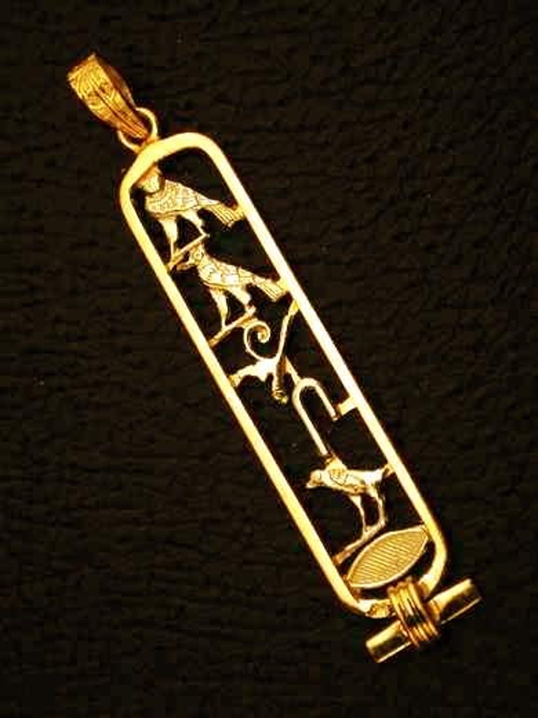 Pry Letters 14k Solid Gold Cartouche Open Style Handmade Custom Hieroglyphic ...