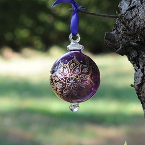 Wonderful Egyptian Blown Glass Ornament – all colored small round with very special shapes with gold accents