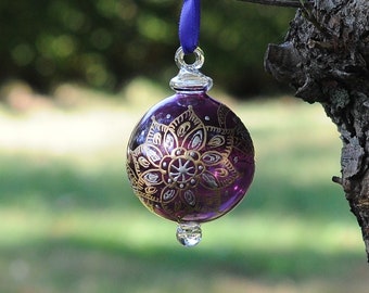 Wonderful Egyptian Blown Glass Ornament – all colored small round with very special shapes with gold accents