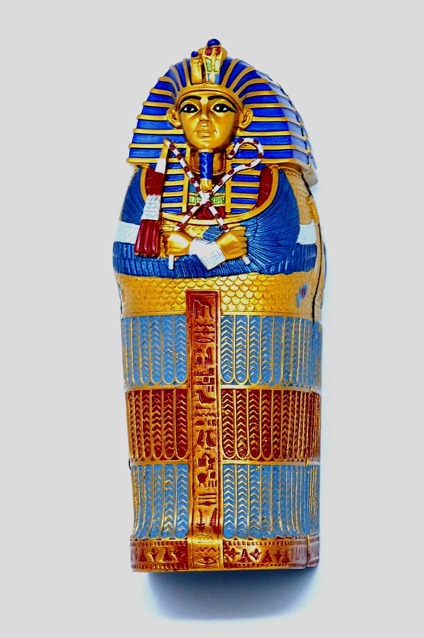 古代エジプト王の棺：ツタンカーメンまたはアヌビス - 12インチの墓 