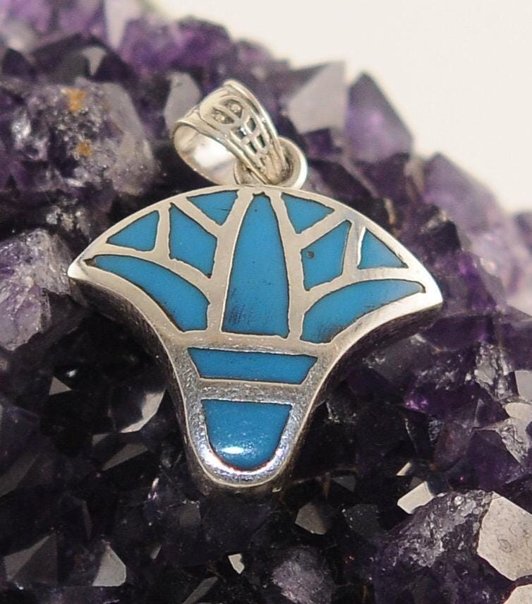 Collier Pendentif égyptien Horus En Argent Avec Turquoise, Corail, Lapis-lazuli