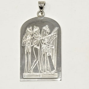 925 sterling silver - A representation on handmade pendant of music and dance in Ancient Egypt. Beauty portrait special for all events