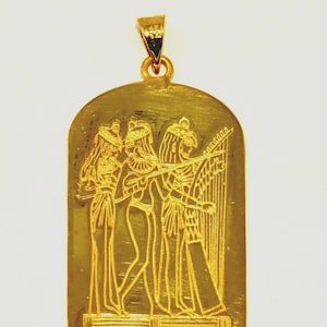 14k gold a representation on handmade pendant of music and dance in Ancient Egypt. piece you deserve