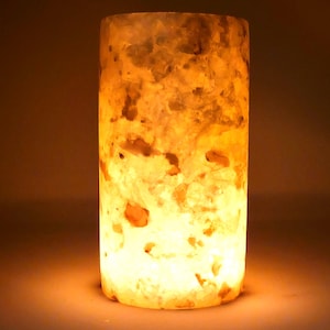 Egyptian Alabaster candle holder Cylinder shape - 100 % handmade - natural stone. Create a nice mood around you