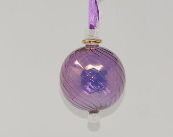 Egyptian Blown Glass Ornament –A clear colored with a very simple swings with golden accent