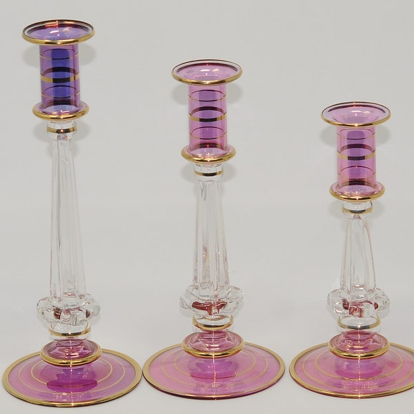 Blown Glass Candle Holder Etsy