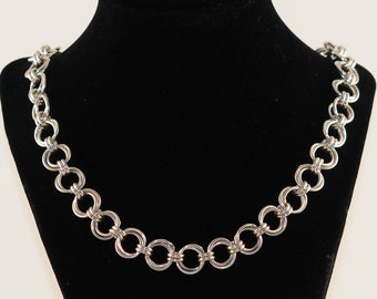 Double Loop Sterling Silver Necklace