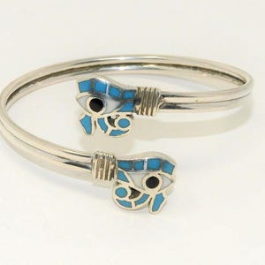 Eye of Horus, Handmade Egyptian bracelet 925 sterling silver. Pharaonic King bracelet Made in our Workshop. Feel Different & unique