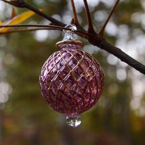 Egyptian Blown Glass Ornament colored clear with golden accents image 8