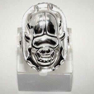 925Sterling Silver - 18k gold or silver with gold plated Ring Scarab & Lotus Flower. Coming to you from Egypt with love by care