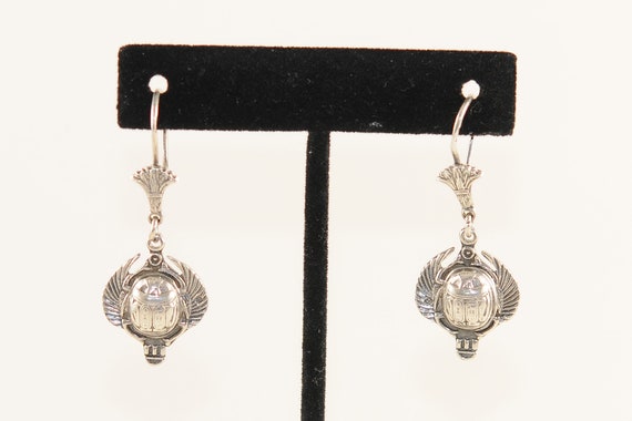 Abalone & White Quartz Mini Scarab Fly Wing Stud Earring