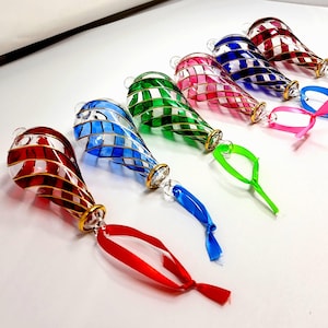 Egyptian Blown Glass Ornament clear with golden swirls (various colors). Created by professional craftsmen. Nice touch around you.