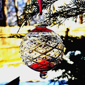 Egyptian Blown Glass Ornament Clear Multi Color Dotted with Gold accent. For all areas. Create by professional for you .