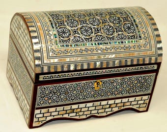 アンティーク トランプ アート ボックス、1900 年頃、古い木箱、宝箱