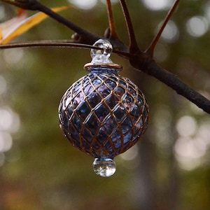 Egyptian Blown Glass Ornament colored clear with golden accents image 6