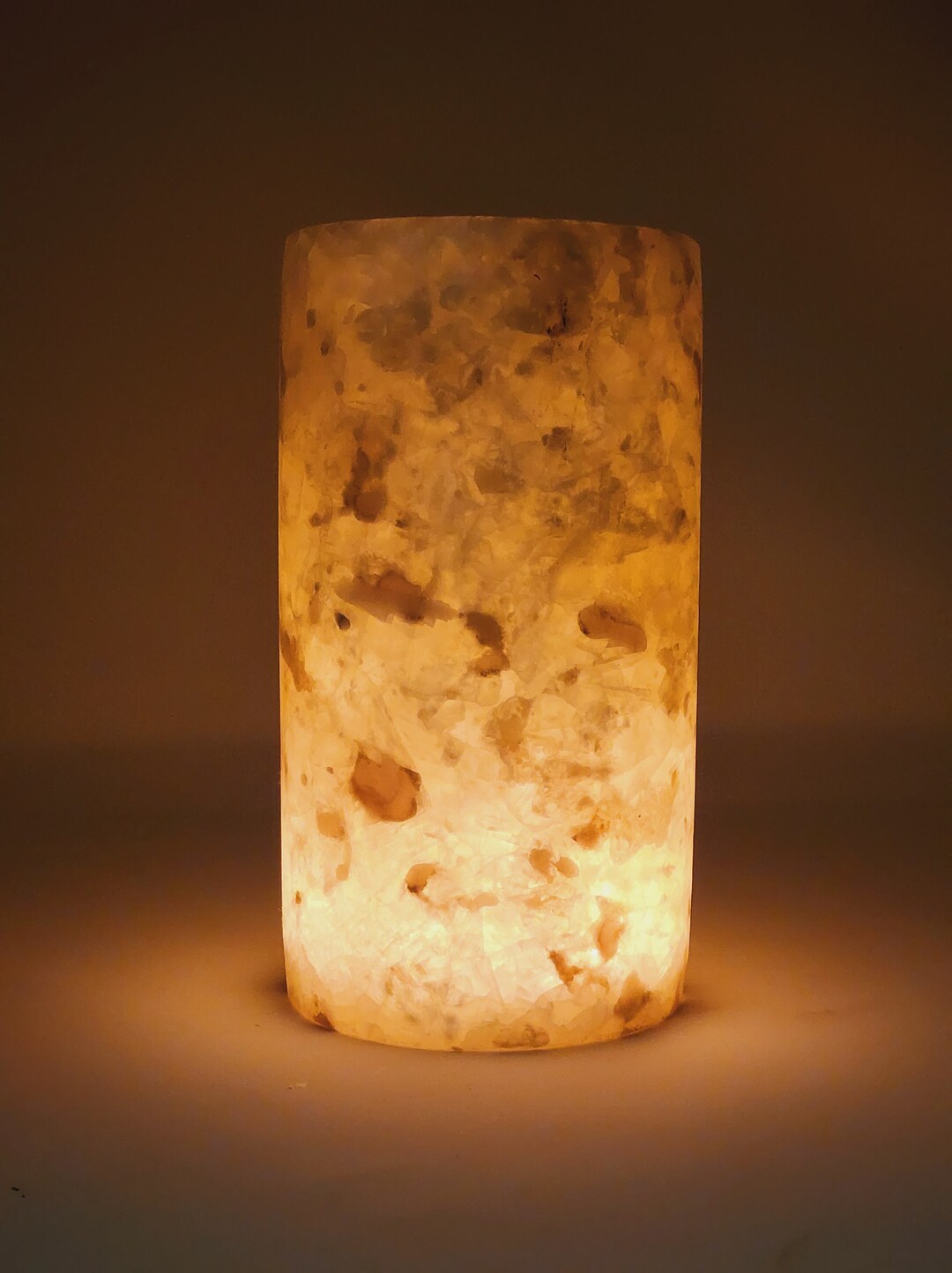 Egyptian Alabaster Candle Holder Cylinder Shape - 100 % Handmade ...
