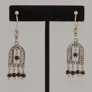 925 Sterling Silver Design Filigree Drop with Onyx - handmade by From Egypt with love workshop unique elegant earring