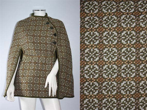 WELSH TAPESTRY cape in shades of green , CYMRU cra