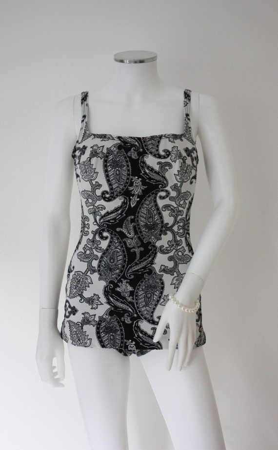 60's JANTZEN swimsuit , 1960's PAISLEY patterned swi… - Gem