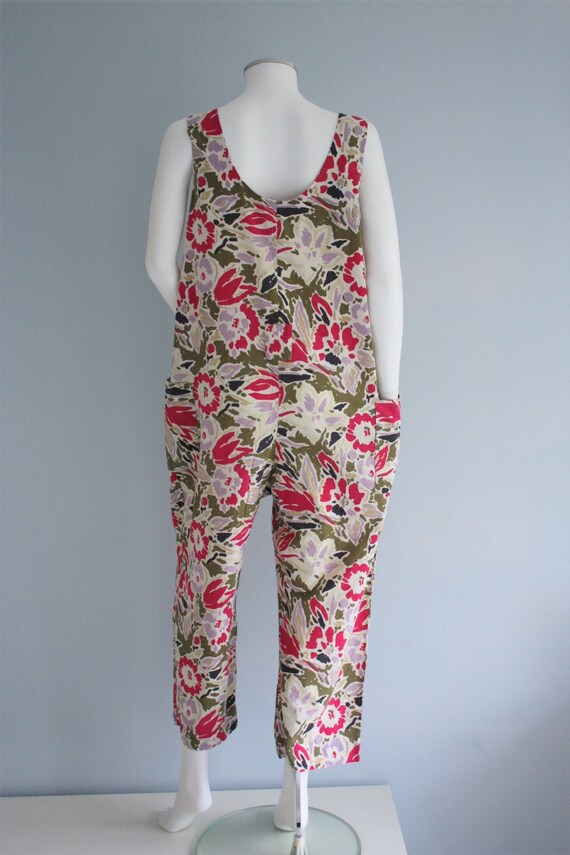 LAURA ASHLEY jumpsuit, floral DUNGAREES cotton pl… - image 5