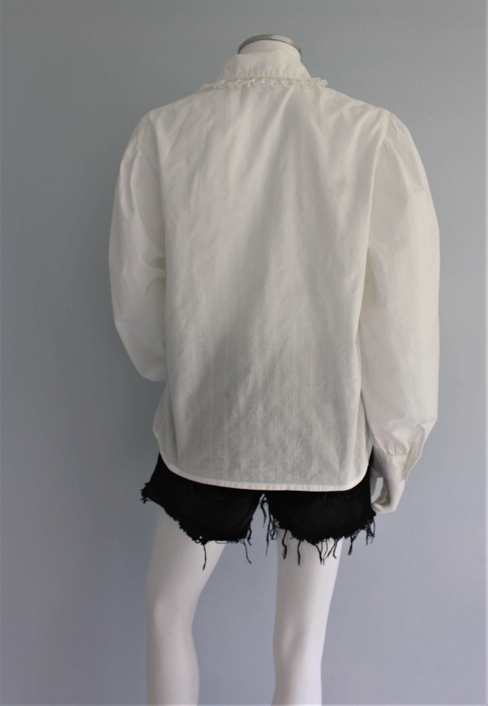 LAURA ASHLEY White Cotton Blouse PIRATE Style Shirt With Lace - Etsy UK