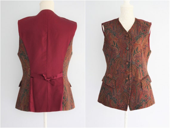 Laura Ashley WAISTCOAT , woven TAPESTRY style wais