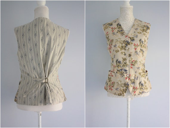 LAURA Ashley WAISTCOAT , FLORAL fitted waistcoat /