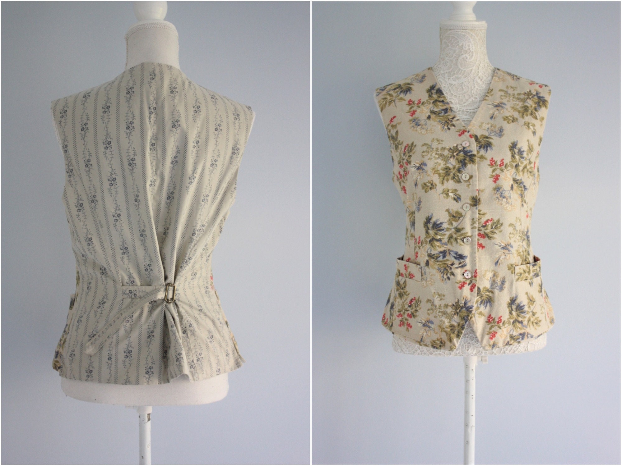 Image of Laura Ashley Waistcoat , Floral Fitted Waistcoat/Vest Top