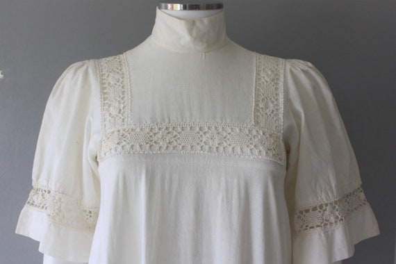 LAURA ASHLEY dress, 1960's cream cotton MAXI dres… - image 10