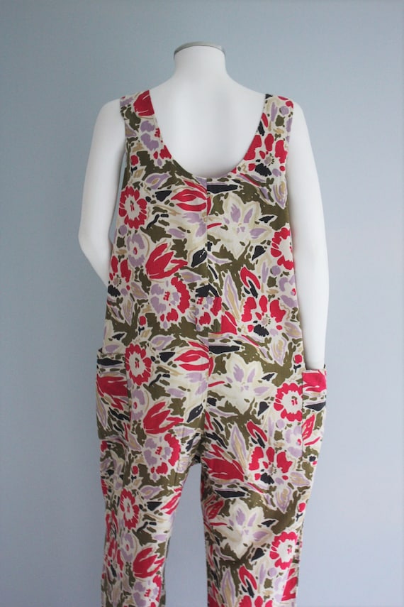 LAURA ASHLEY jumpsuit, floral DUNGAREES cotton pl… - image 7