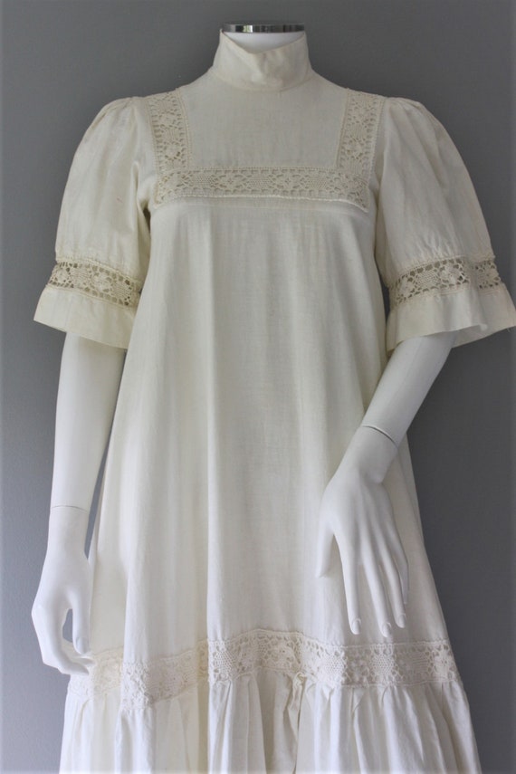 LAURA ASHLEY dress, 1960's cream cotton MAXI dres… - image 7