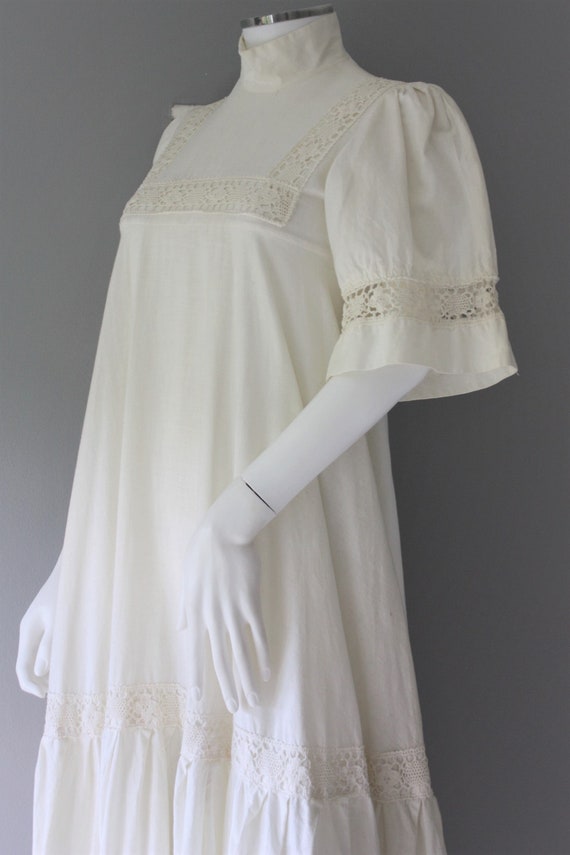 LAURA ASHLEY dress, 1960's cream cotton MAXI dres… - image 6